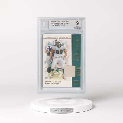 2019 Panini National Treasures Century Materials Prime #64 Jason Taylor (BGS 9 MINT)