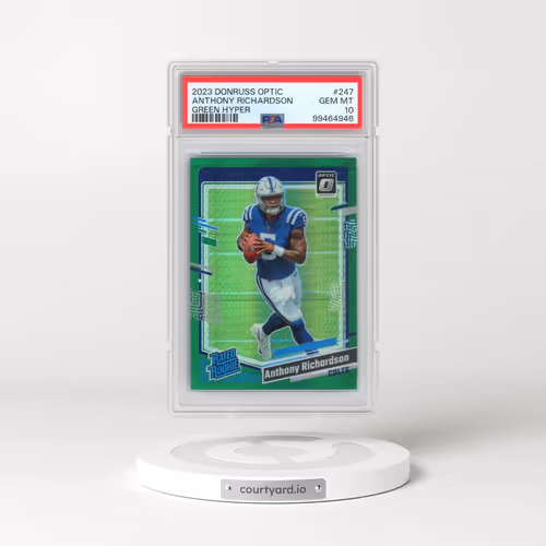 2023 Panini Donruss Optic #247 Anthony Richardson - Green Hyper (PSA 10 GEM MINT)