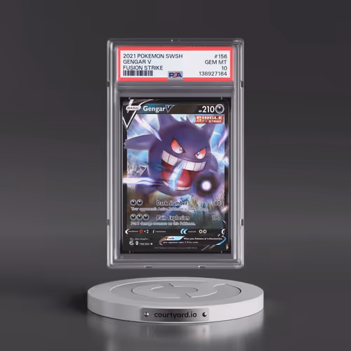 2021 Pokémon Sword & Shield Fusion Strike #156 Gengar V - Holo (PSA 10 GEM MINT)