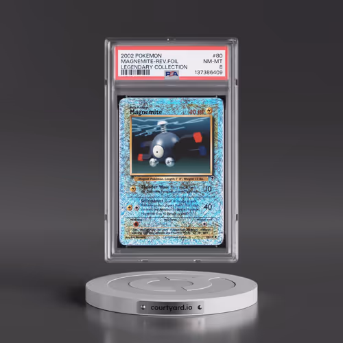 2002 Pokémon Legendary Collection #80 Magnemite - Reverse Foil (PSA 8 NM-MT)