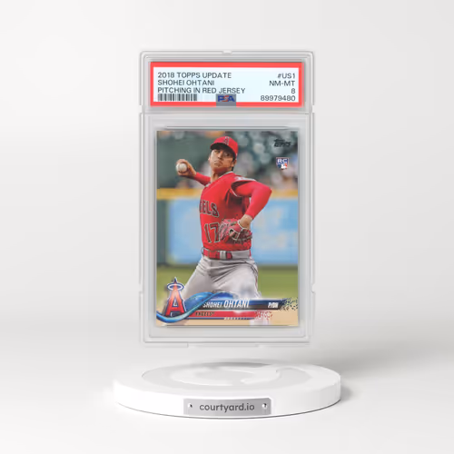 2018 Topps Update #US1 Shohei Ohtani - Pitching in Red Jersey (PSA 8 NM-MT)