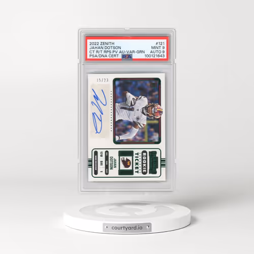 2022 Panini Zenith Contenders Rookie Ticket Rps Preview Autograph #121 Jahan Dotson - Variation-Green (PSA 9 MINT)
