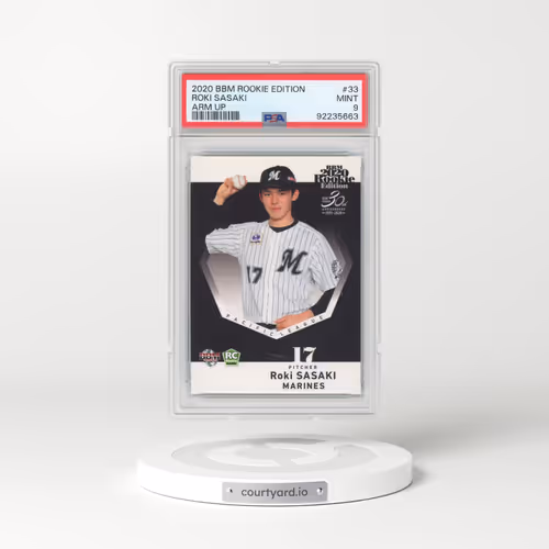 2020 BBM Rookie Edition #33 Roki Sasaki - Arm Up (PSA 9 MINT)