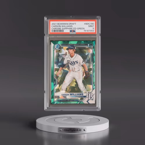 2021 Bowman Draft Chrome Sapphire Edition #BDC180 Carson Williams - Green (PSA 9 MINT)