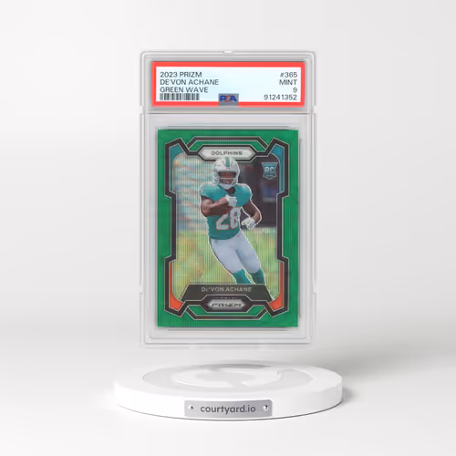 2023 Panini Prizm #365 DE'Von Achane - Green Wave (PSA 9 MINT)