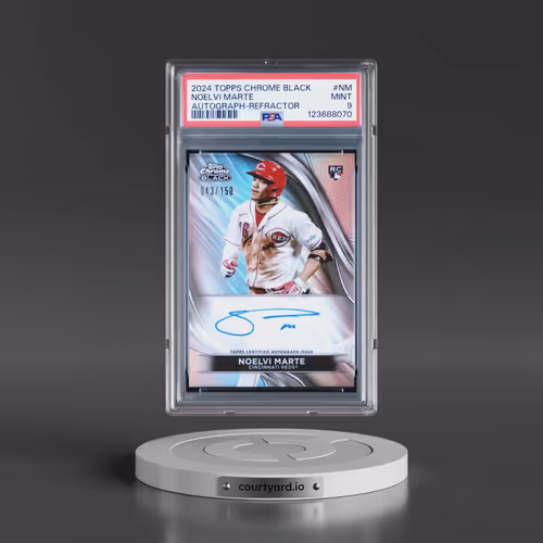 2024 Topps Chrome Black Autographs #NM Noelvi Marte - Refractor (PSA 9 MINT)