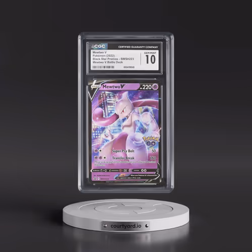 2022 Pokémon Swsh Black Star Promo #223 Mewtwo V - Holo Pokemon Go V Battle Deck (CGC 10 GEM MINT)