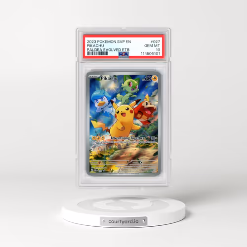 2023 Pokémon Svp EN-SV Black Star Promo #027 Pikachu - Paldea Evolved Elite Trainer Box (PSA 10 GEM