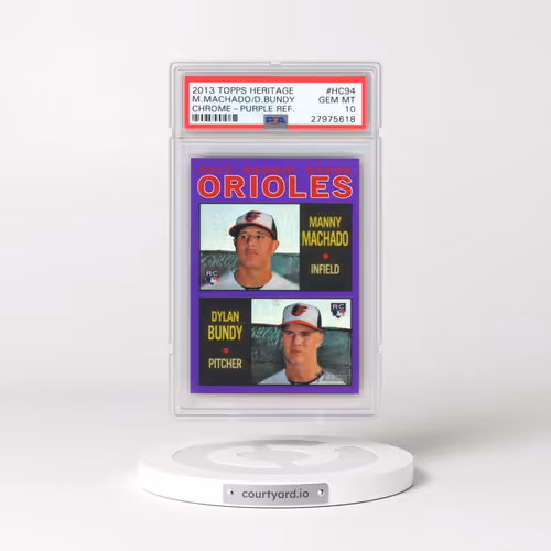 2013 Topps Heritage Chrome #HC94 Dylan Bundy/Manny Machado - Purple Refractor (PSA 10 GEM MINT)