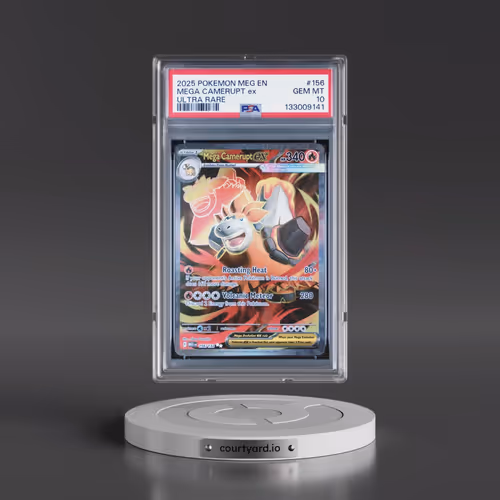 2025 Pokémon Meg EN-Mega Evolution #156 Mega Camerupt EX - Holo Ultra Rare (PSA 10 GEM MINT)