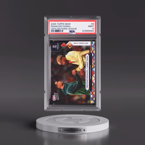 2025 Topps Now UEFA Nations League #8 Cristiano Ronaldo/Lamine Yamal (PSA 9 MINT)