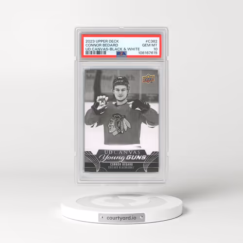 2023 Upper Deck UD Canvas #C382 Connor Bedard - Black & White (PSA 10 GEM MINT)
