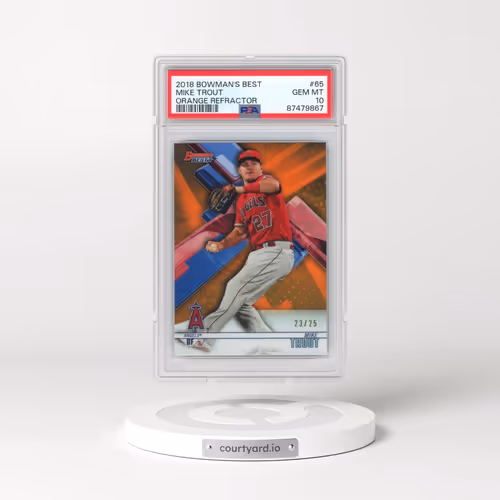 2018 Bowman's Best #65 Mike Trout - Orange Refractor (PSA 10 GEM MINT)