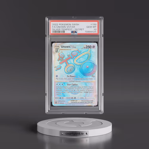 2022 Pokémon Sword & Shield Silver Tempest #199 Unown Vstar - Full Art Secret (PSA 10 GEM MINT)