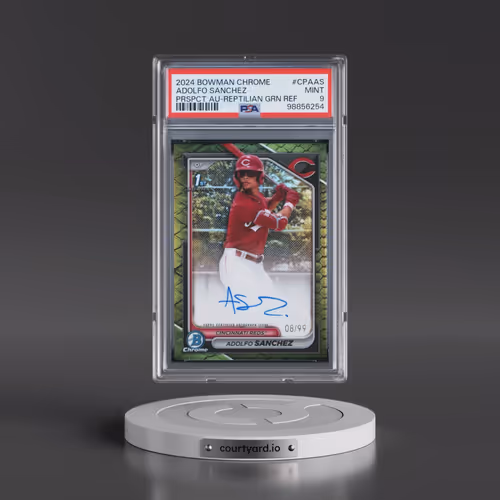 2024 Bowman Chrome Prospect Autographs #CPAAS Adolfo Sanchez - Reptilian Green Refractor (PSA 9 MINT