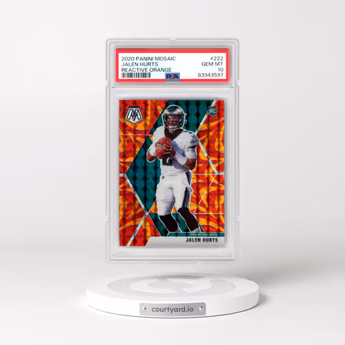 2020 Panini Mosaic #222 Jalen Hurts - Reactive Orange (PSA 10 GEM MINT)