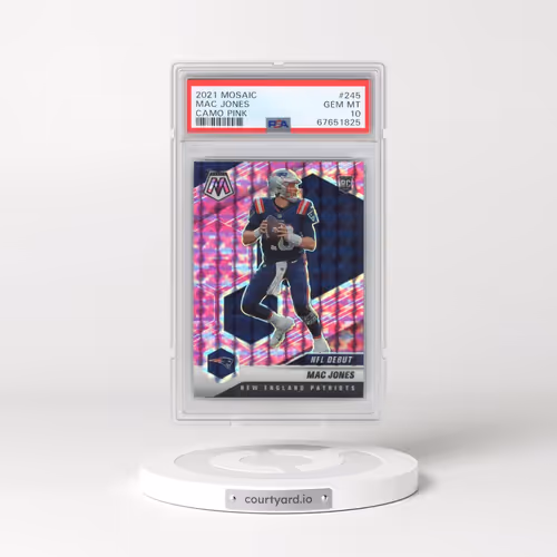 2021 Panini Mosaic #245 Mac Jones - Camo Pink (PSA 10 GEM MINT)
