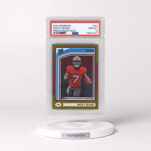 2024 Panini Donruss #301 Bucky Irving - Press Proof Gold (PSA 10 GEM MINT)