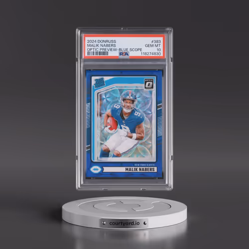 2024 Panini Donruss #383 Malik Nabers - Optic Preview-Blue Scope (PSA 10 GEM MINT)