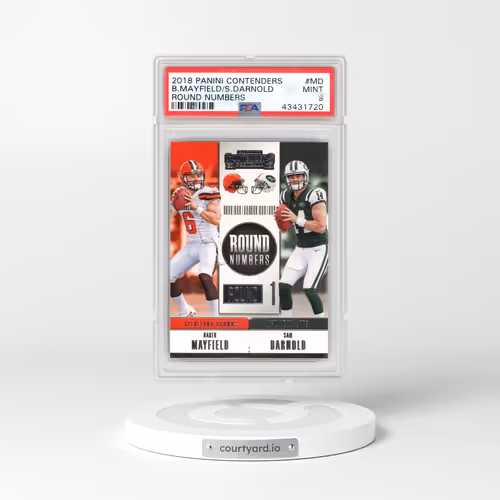 2018 Panini Contenders Round Numbers #MD Baker Mayfield/Sam Darnold (PSA 9 MINT)