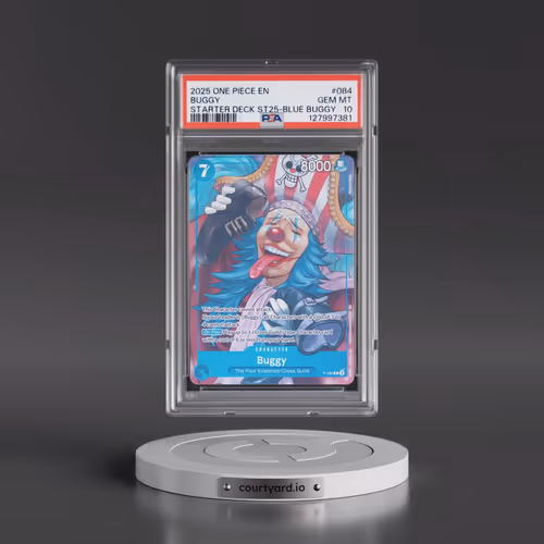 2025 One Piece Promos #084 Buggy - Starter Deck ST25-Blue Buggy (PSA 10 GEM MINT)