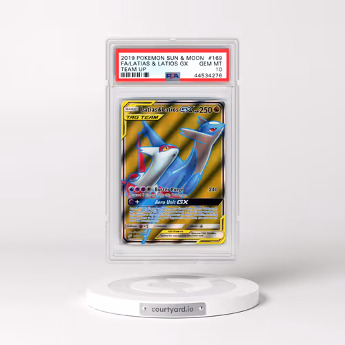 2019 Pokémon Sun & Moon Team Up #169 Latias & Latios GX - Holo Full Art (PSA 10 GEM MINT)