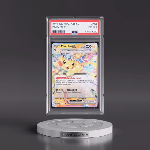 2024 Pokémon Ssp EN-Surging Sparks #057 Pikachu EX - Holo (PSA 8 NM-MT)