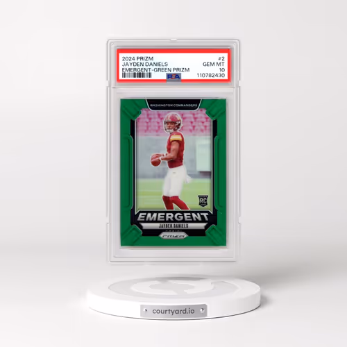 2024 Panini Prizm Emergent #2 Jayden Daniels - Green Prizm (PSA 10 GEM MINT)