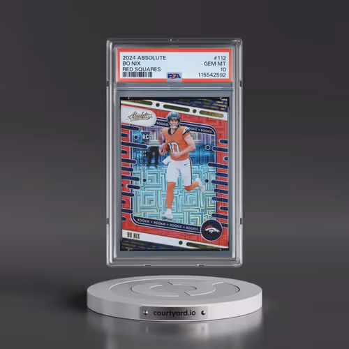 2024 Panini Absolute #112 Bo Nix - Red Squares (PSA 10 GEM MINT)