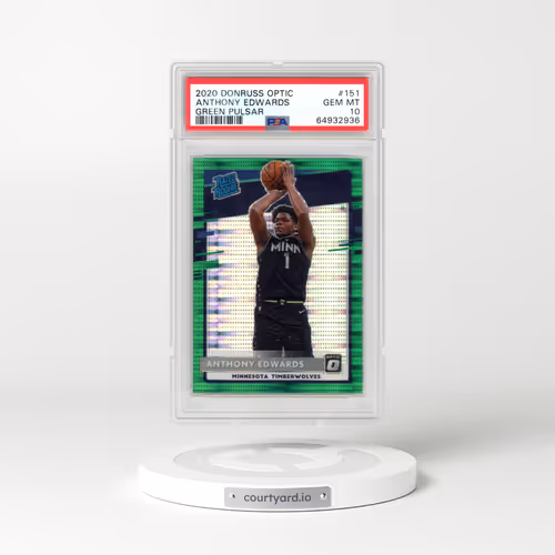 2020 Panini Donruss Optic #151 Anthony Edwards - Green Pulsar (PSA 10 GEM MINT)
