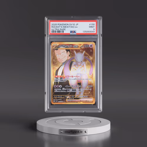 2025 Pokémon SV10-Glory of Team Rocket #130 Team Rocket's Mewtwo EX - Holo Ultra Rare (PSA 9 MINT)