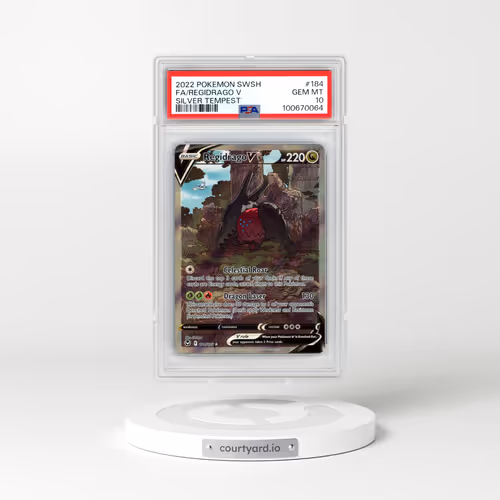 2022 Pokémon Sword & Shield Silver Tempest #184 Regidrago V - Holo Full Art (PSA 10 GEM MINT)