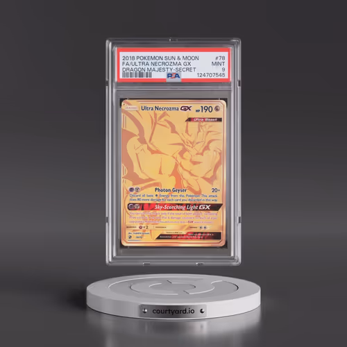 2018 Pokémon Sun & Moon Dragon Majesty #78 Ultra Necrozma GX - Holo Full Art Secret (PSA 9 MINT)
