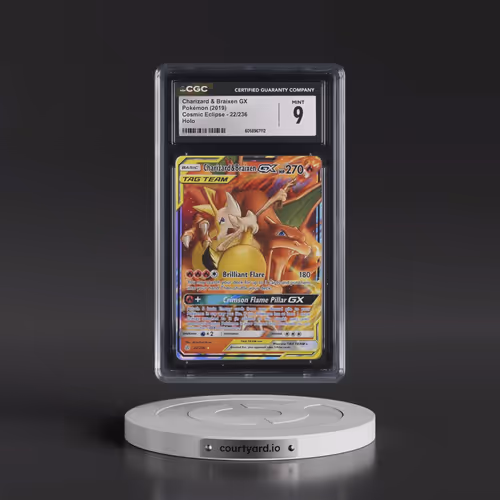 2019 Cosmic Eclipse #22/236 Charizard & Braixen GX - Holo (CGC 9 MINT)