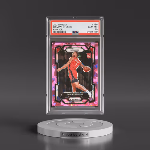 2023 Panini Prizm #129 Cam Whitmore - Pink Ice (PSA 10 GEM MINT)