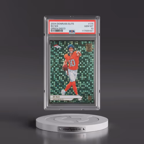2024 Panini Donruss Elite #175 Bo Nix - Green Disco (PSA 10 GEM MINT)