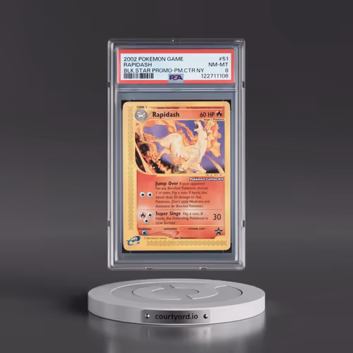 2002 Pokémon Game Promo #51 Rapidash - Black Star-Pokemon Center NY (PSA 8 NM-MT)