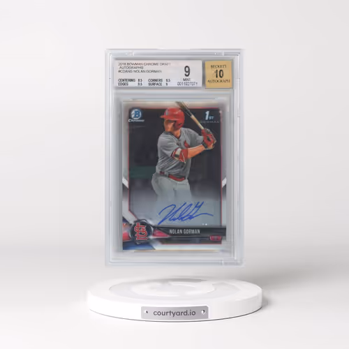 2018 Bowman Draft Chrome Draft Picks Autographs #CDANG Nolan Gorman (BGS 9 MINT)