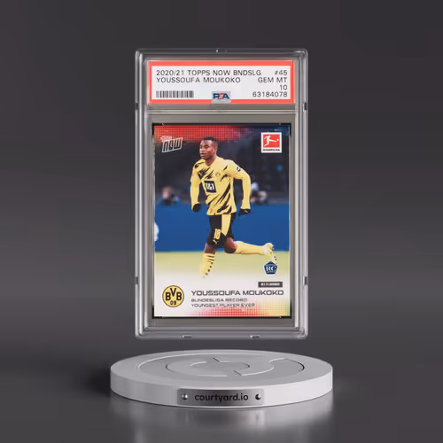 2020 Topps Now Bundesliga #45 Youssoufa Moukoko (PSA 10 GEM MINT)
