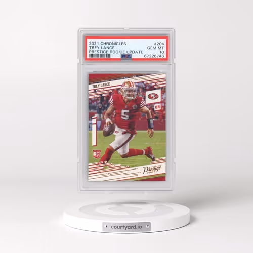 2021 Panini Chronicles Prestige Rookie Update #204 Trey Lance (PSA 10 GEM MINT)
