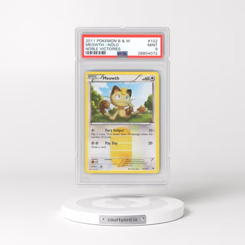 2011 Pokémon Black & White Noble Victories #102 Meowth - Holo (PSA 9 MINT)