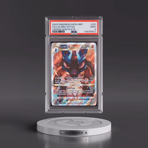 2023 Pokémon Swsh Black Star Promo #291 Lucario Vstar - Full Art Crown Zenith Elite Trainer Box (PSA