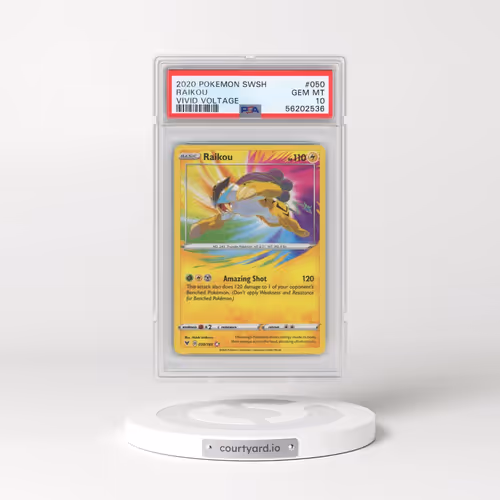 2020 Pokémon Sword & Shield Vivid Voltage #050 Raikou (PSA 10 GEM MINT)