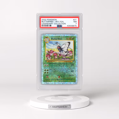 2002 Pokémon Legendary Collection #21 Butterfree - Reverse Foil (PSA 7 NM)
