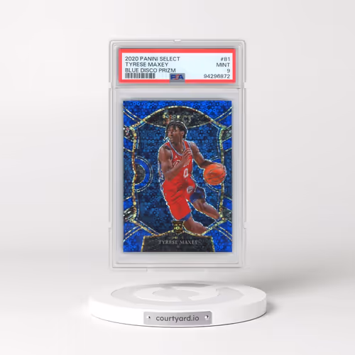 2020 Panini Select #81 Tyrese Maxey - Blue Disco Prizm (PSA 9 MINT)