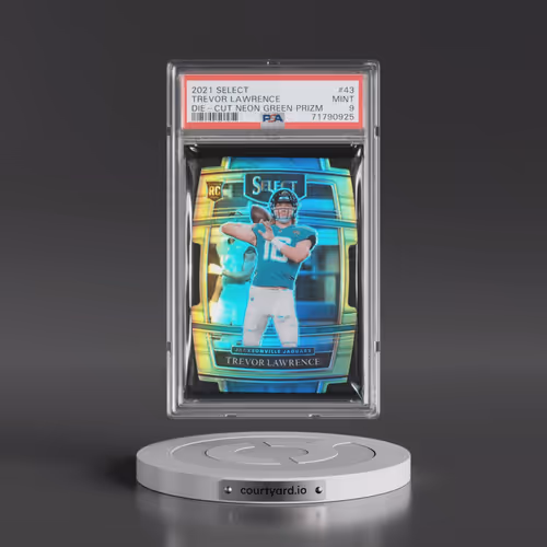 2021 Panini Select #43 Trevor Lawrence - Die-Cut Neon Green Prizm (PSA 9 MINT)