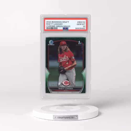 2023 Bowman Draft #BDC52 Rhett Lowder - Chrome-Green Grass Refractor (PSA 10 GEM MINT)