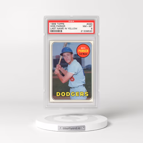 1969 Topps #493 Wes Parker - Last Name in Yellow (PSA 8 NM-MT)