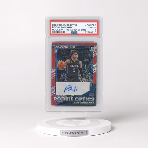 2022 Panini Donruss Optic Rookie Optics Autographs #ROAPBC Paolo Banchero - Choice (PSA 10 GEM MINT)
