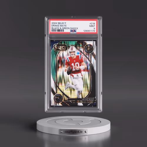 2024 Panini Select #218 Drake Maye - Black & Green Shock (PSA 9 MINT)
